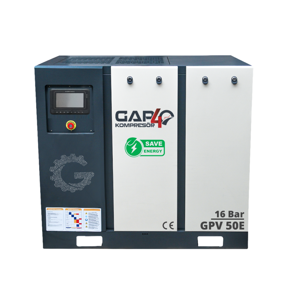 16 Bar 50 Hp 1000Lt İnvertörlü Vidalı Hava Kompresörü I GPV50E