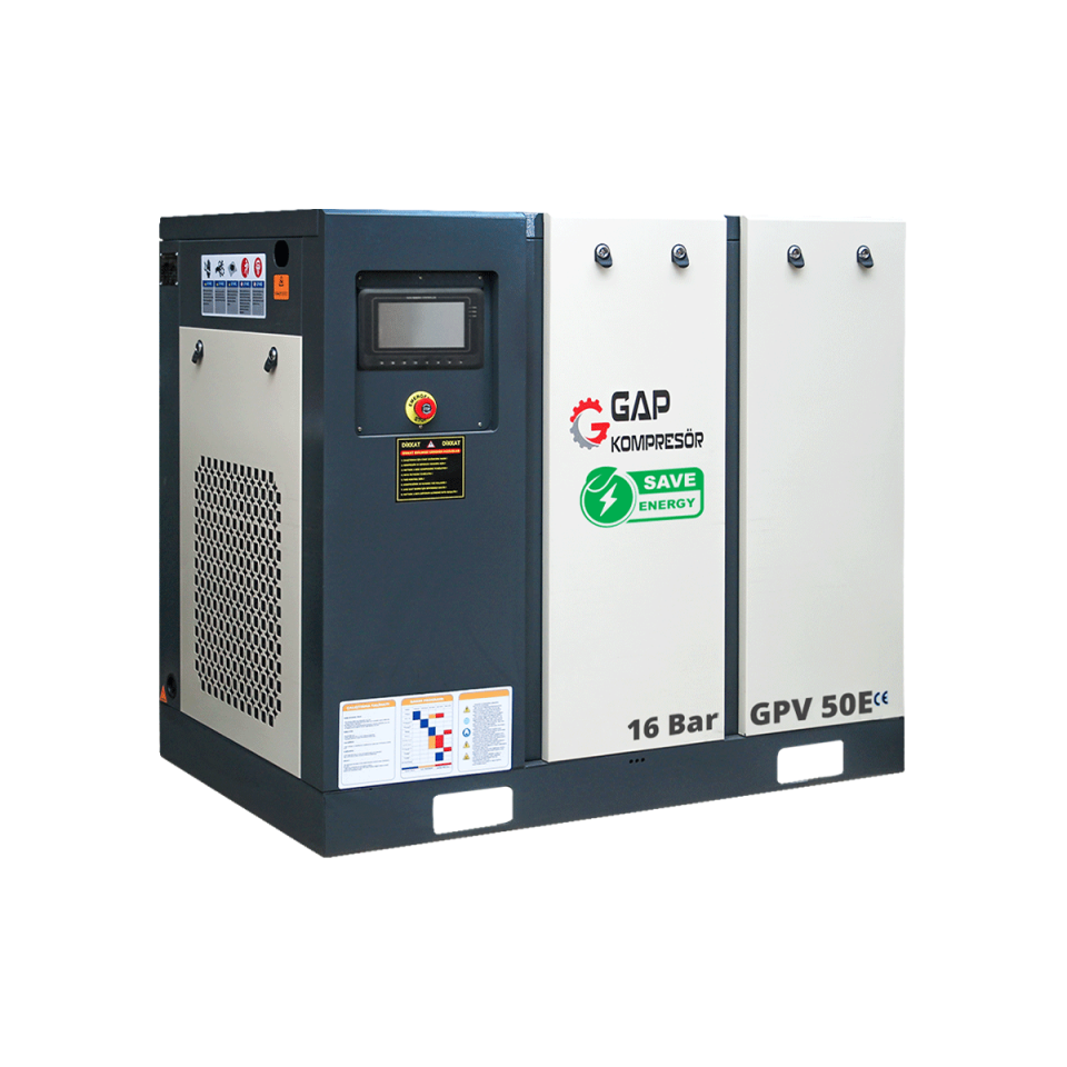 16 Bar 50 Hp 1000Lt İnvertörlü Vidalı Hava Kompresörü I GPV50E