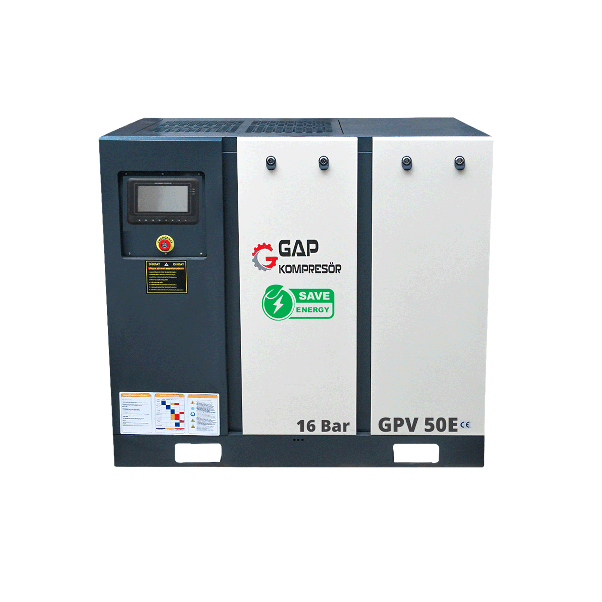 16 Bar 50 Hp 1000Lt İnvertörlü Vidalı Hava Kompresörü I GPV50E