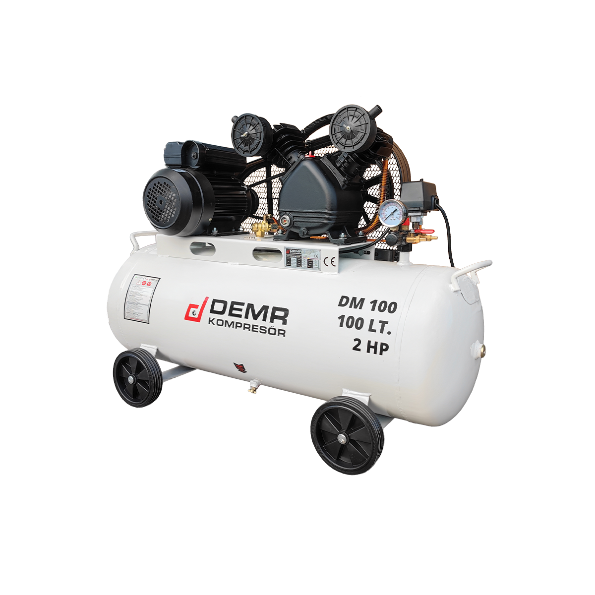 100 lt 2 Kafa 8 Bar 2 Hp Pistonlu Hava Kompresörü I DM100