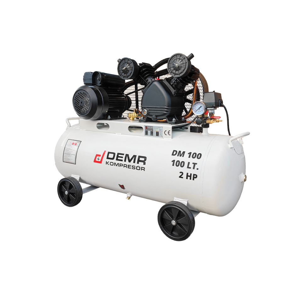100 lt 2 Kafa 8 Bar 2 Hp Pistonlu Hava Kompresörü I DM100
