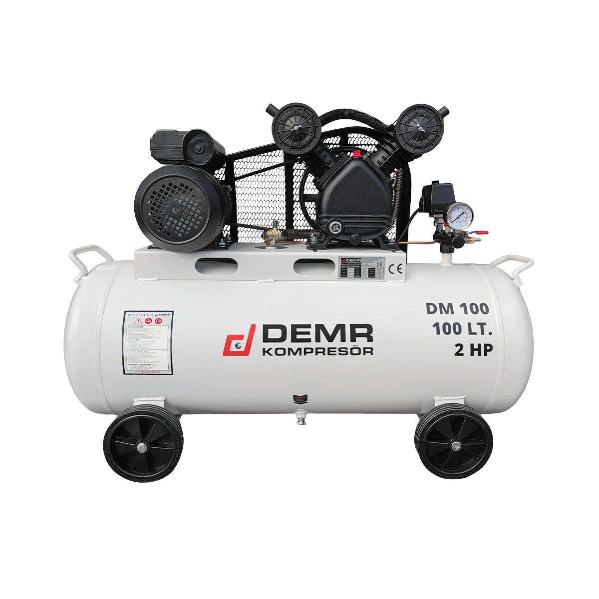 100 lt 2 Kafa 8 Bar 2 Hp Pistonlu Hava Kompresörü I DM100
