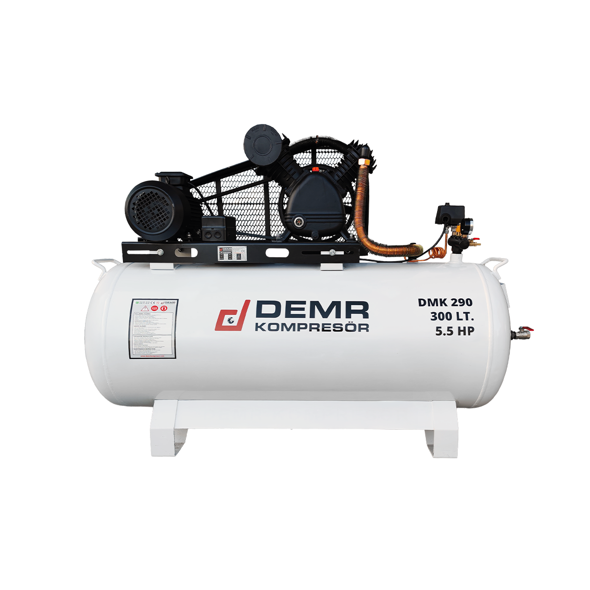 300 lt 2 Kafa 12 Bar 5.5 Hp Pistonlu Hava Kompresörü|DMK290