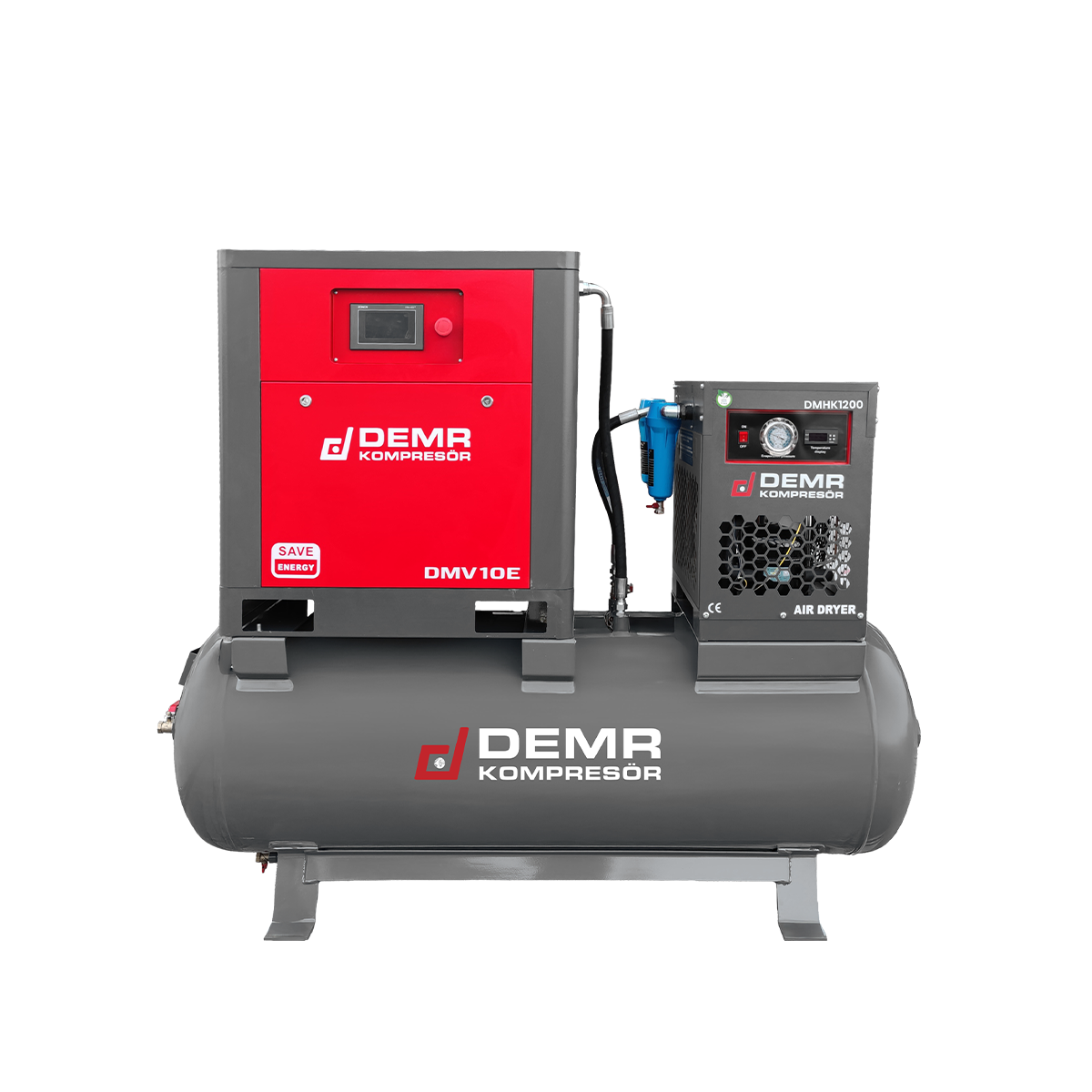 10 Hp 500 lt Depo Üstü İnvertörlü Vidalı Hava Kompresörü I DMV10E
