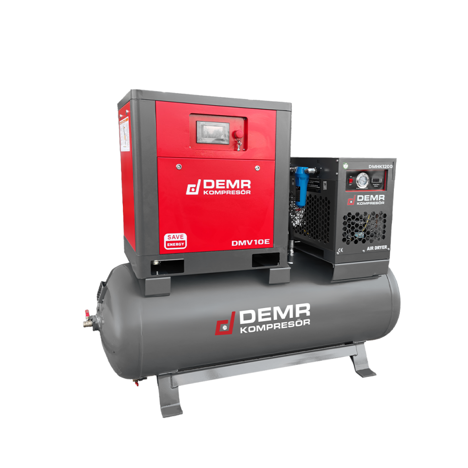 10 Hp 500 lt Depo Üstü İnvertörlü Vidalı Hava Kompresörü I DMV10E
