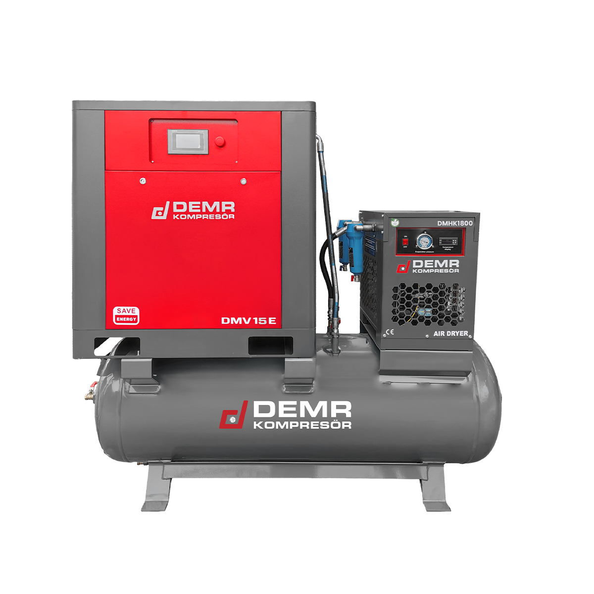 15 Hp 500 lt Depo Üstü İnvertörlü Vidalı Hava Kompresörü I DMV15E