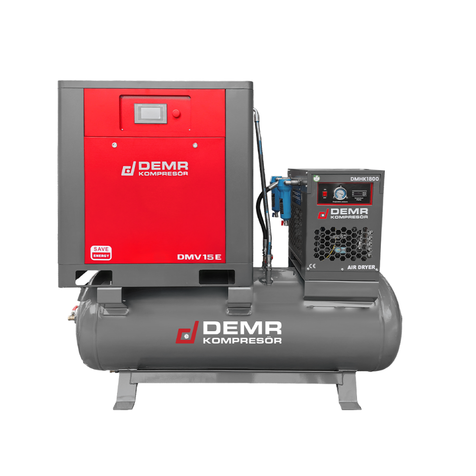15 Hp 500 lt Depo Üstü İnvertörlü Vidalı Hava Kompresörü I DMV15E