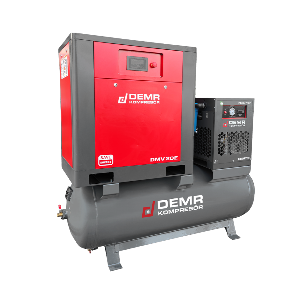 20 Hp 500 lt Depo Üstü İnvertörlü Vidalı Hava Kompresörü I DMV20E