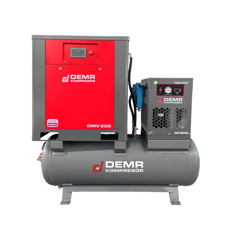 20 Hp 500 lt Depo Üstü İnvertörlü Vidalı Hava Kompresörü I DMV20E
