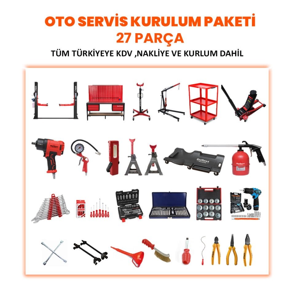 OTO SERVİS KURULUM PAKETİ (27 PARÇA)