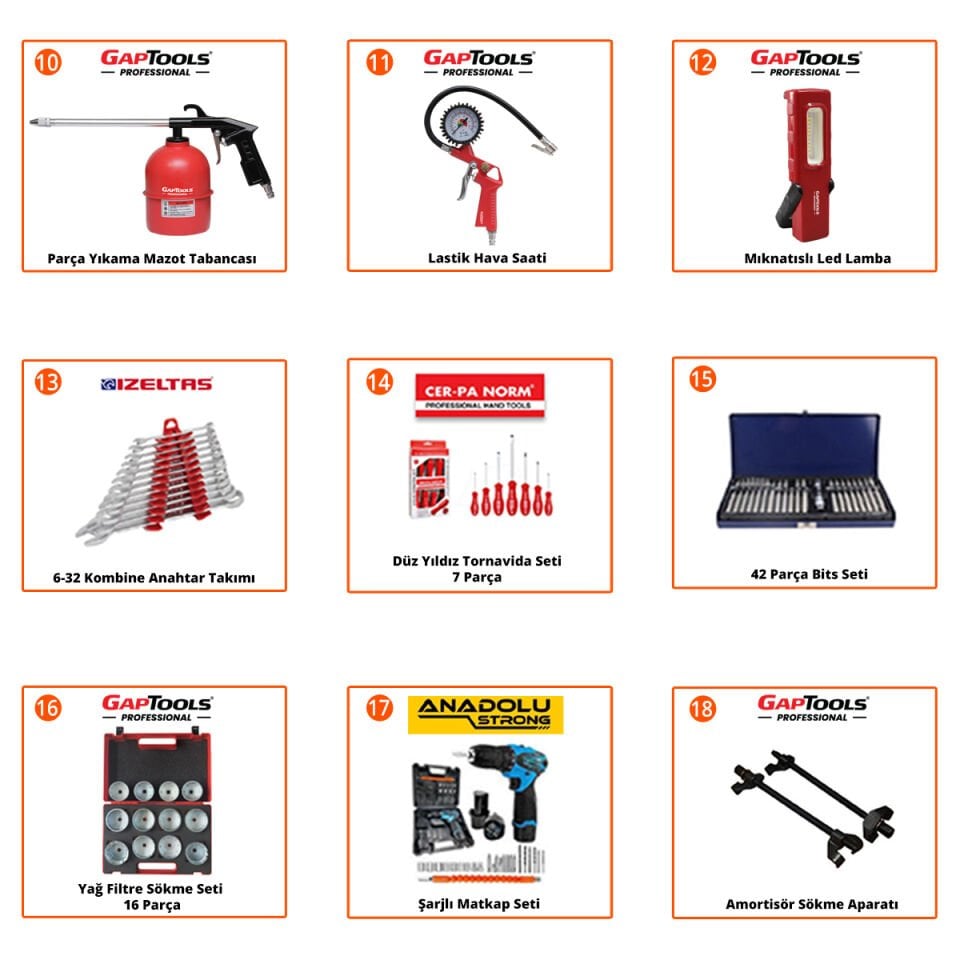 OTO SERVİS KURULUM PAKETİ (27 PARÇA)