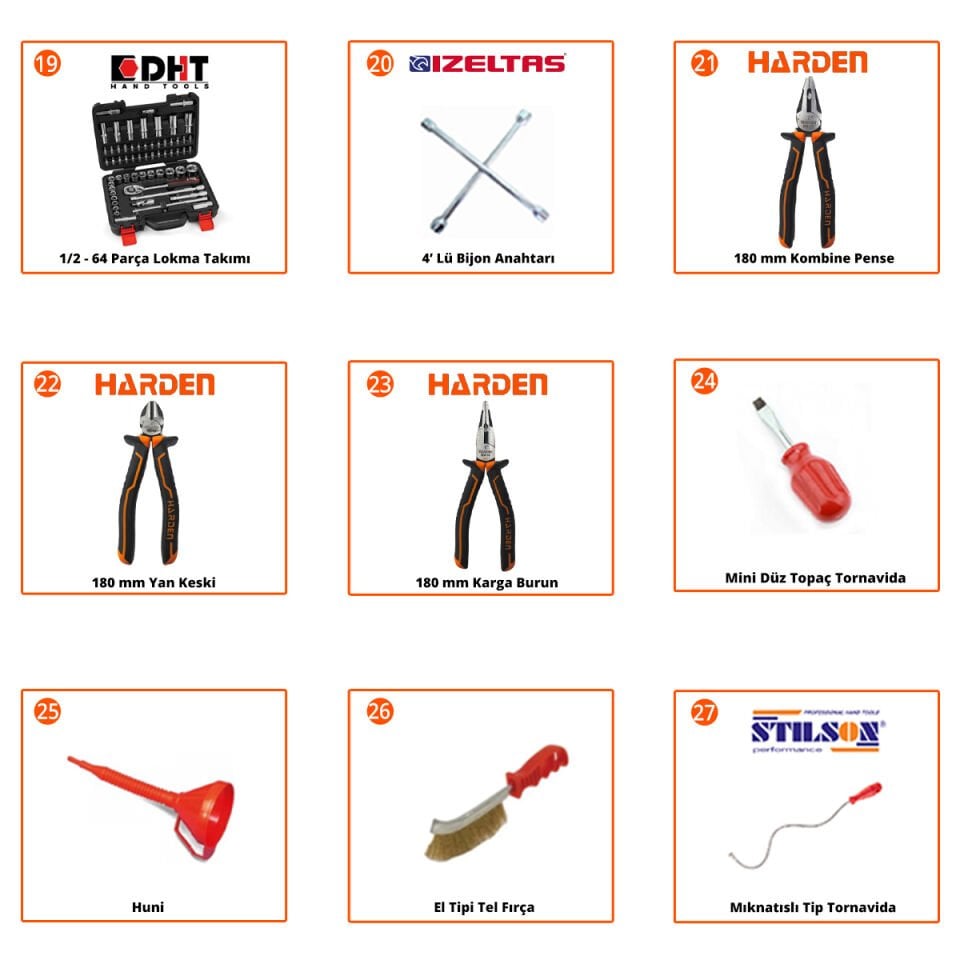 OTO SERVİS KURULUM PAKETİ (27 PARÇA)